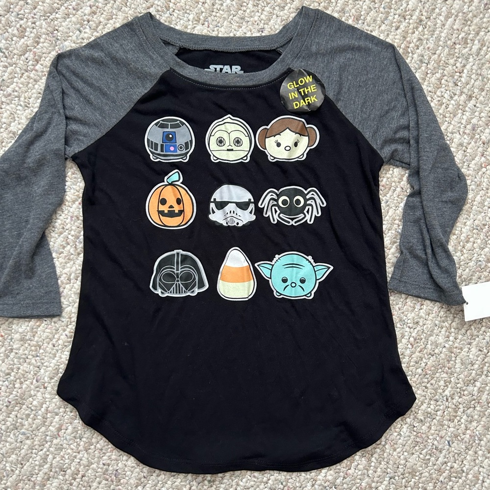 New Star Wars Halloween Baseball Tee Shirt size M 7/8